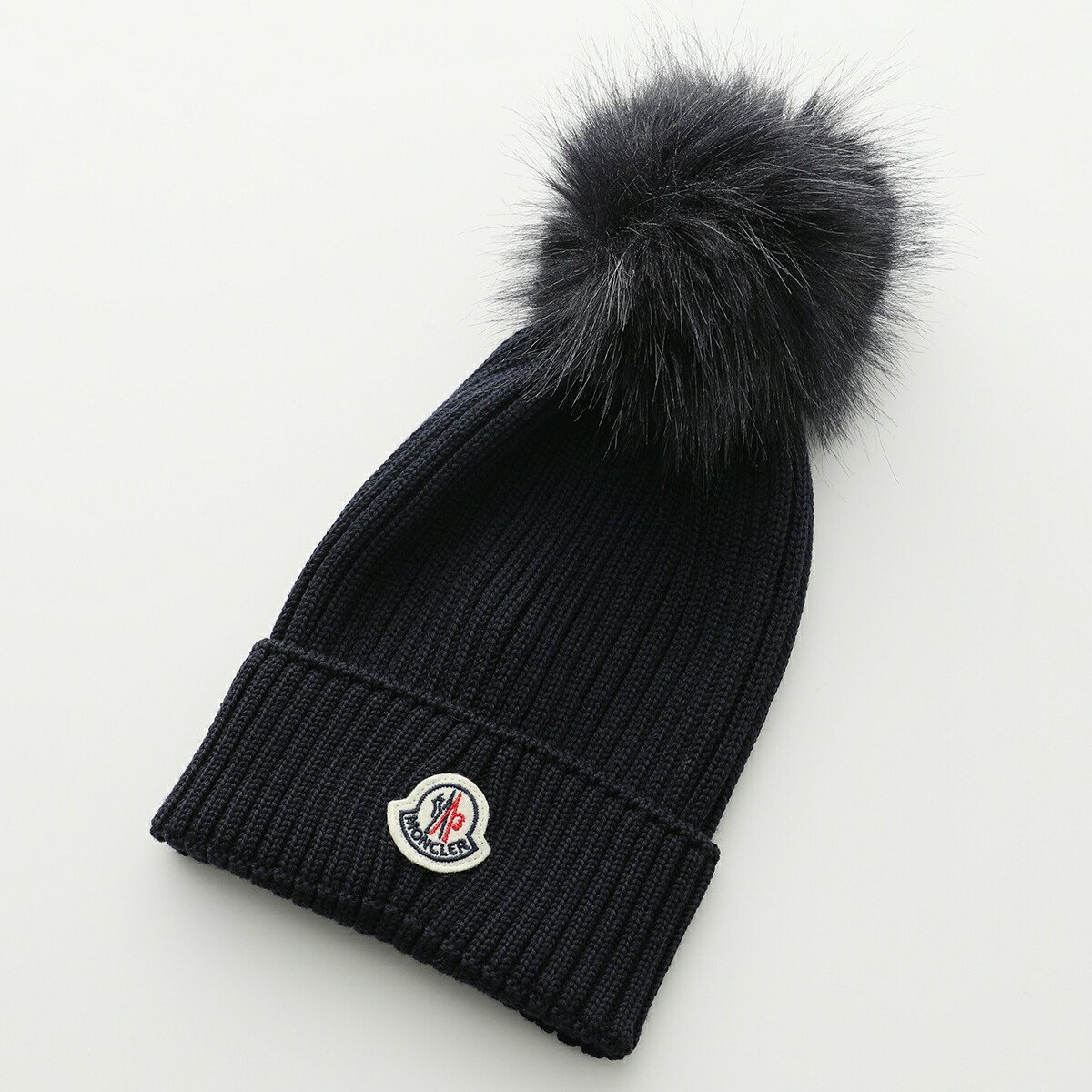 モンクレール キッズニットキャップ ブラック キッズ男の子