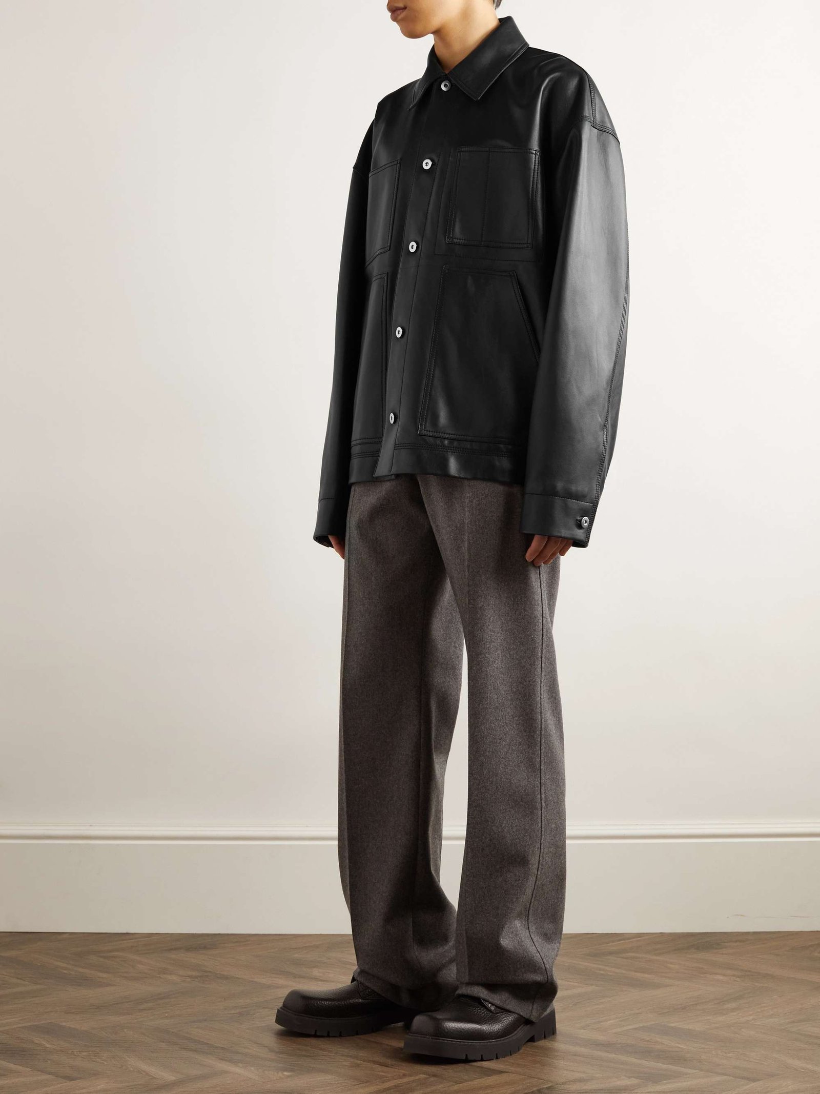 BOTTEGA VENETA Panelled Leather Jacket for Men | MR PORTER