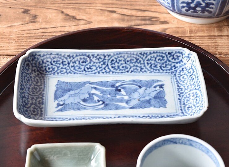 古伊万里 染錦唐獅子文皿 冨貴長春 共箱 名品 直径20.3㎝ 人気の図柄