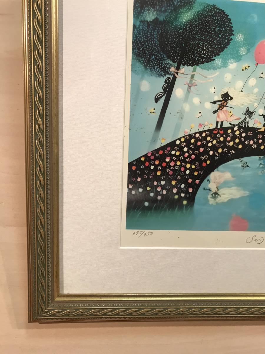 美品✨】藤城清治「春のデュエット」レフグラフ 直筆サイン入 版画 68/950