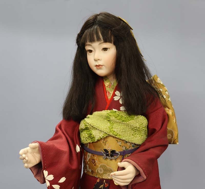 三輪輝子作 姫扇 ビスクドール 創作人形 スタンド 保証書付き 三輪輝子作姫