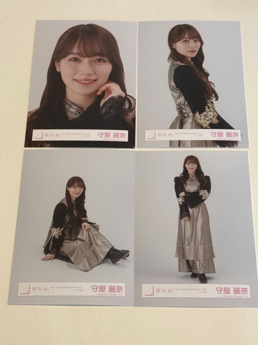 櫻坂46守屋麗奈 4thアニラサンタ衣装 直筆生写真 櫻坂46守屋麗奈 4th