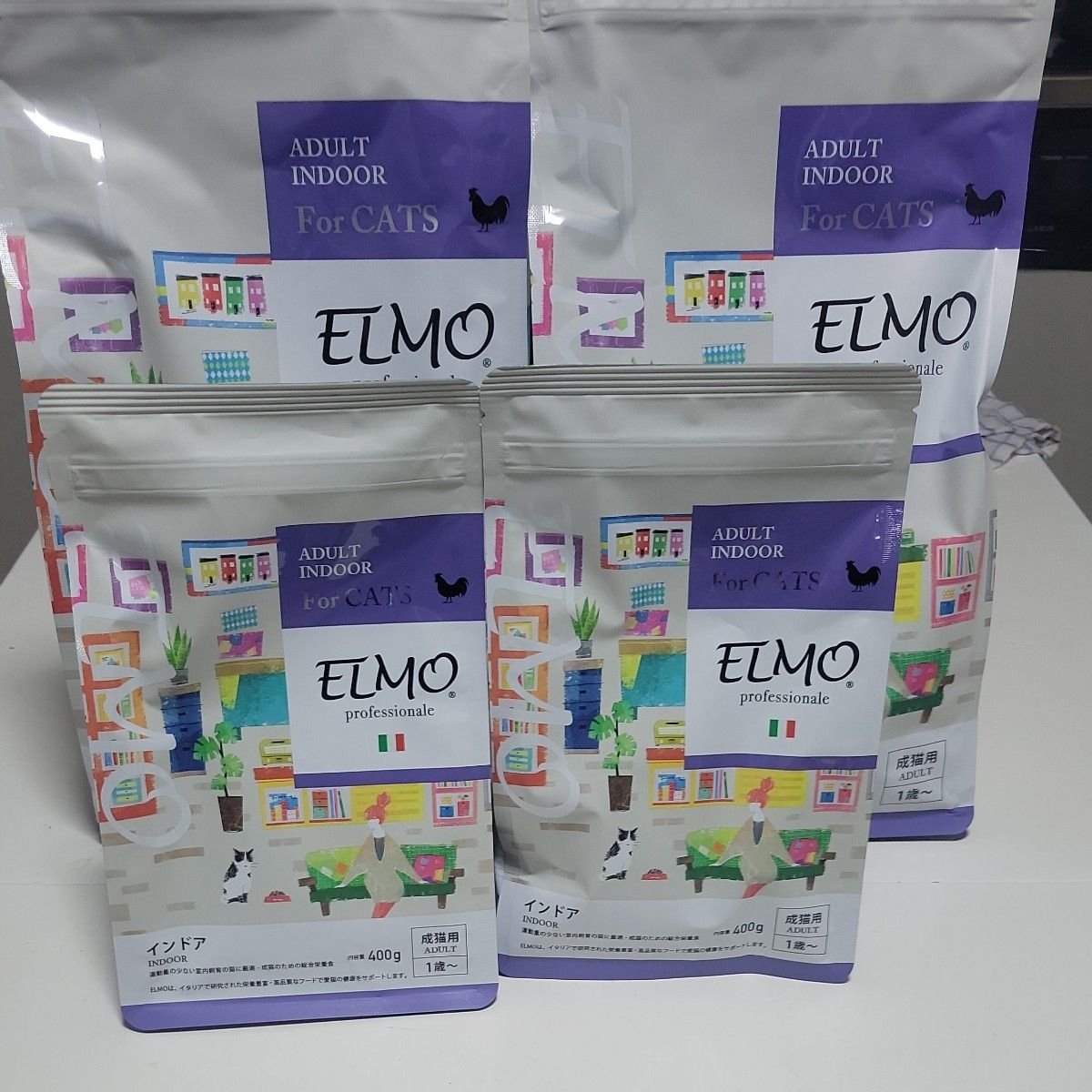 ELMO エルモ キャットフード インドア 成猫用 2kg 2袋 400g2袋 計4 8kg