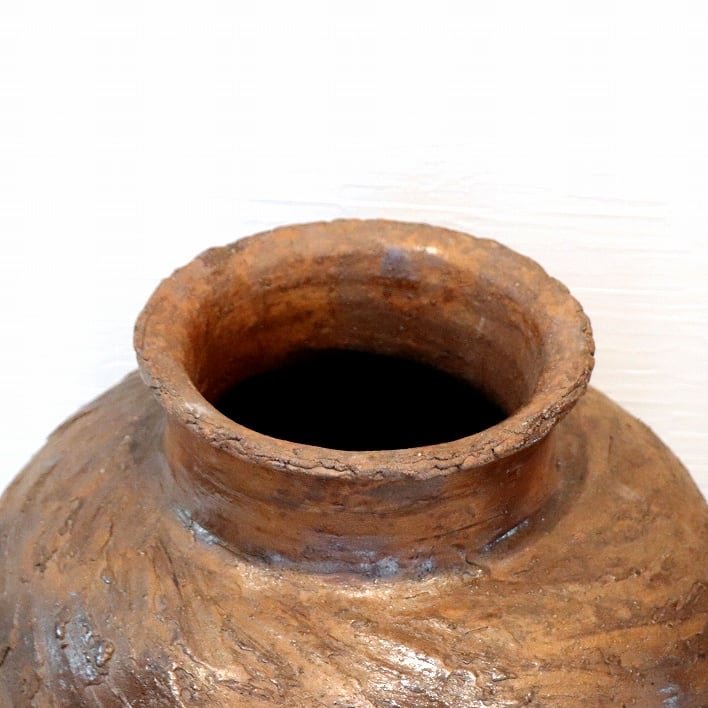 常滑焼 澤田重治作 ヨリコ造り 壷 大壷 重さ約18.9㎏ V R4694C 常滑