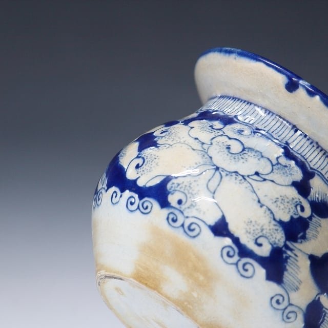 中国 清時代☆花瓶 染付 唐物 骨董品 古美術