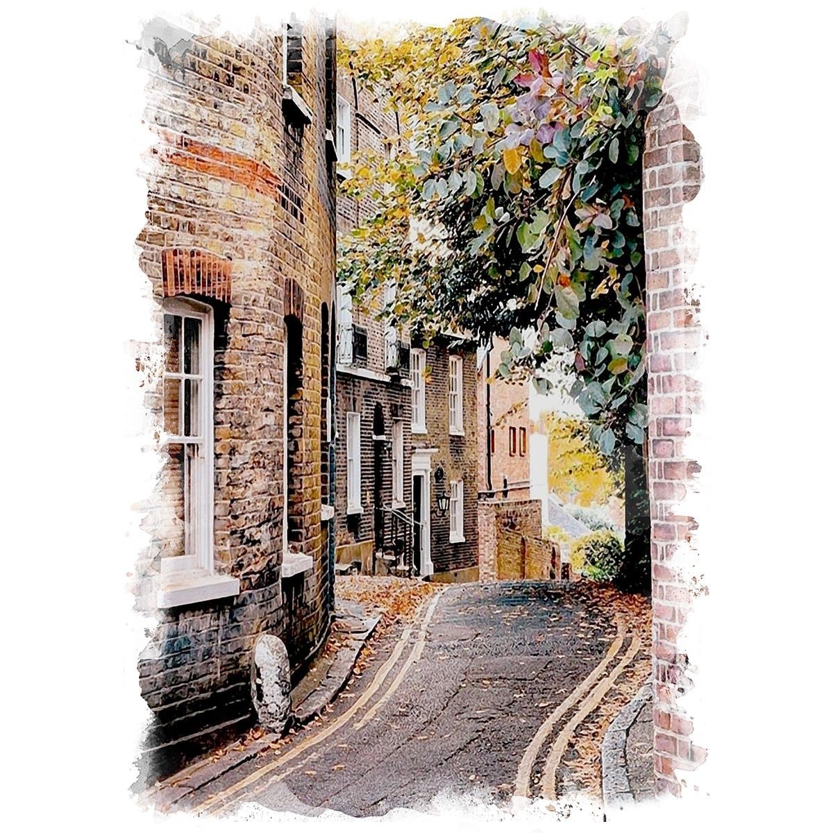 原画#3049ロンドンイギリス水彩画ドローイング風景画絵画スケッチ