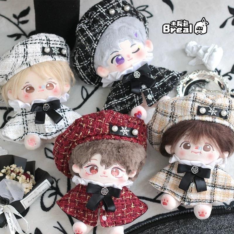 10cm】ツイード チェック柄 ポンチョ マント ベレー帽 セット 7色