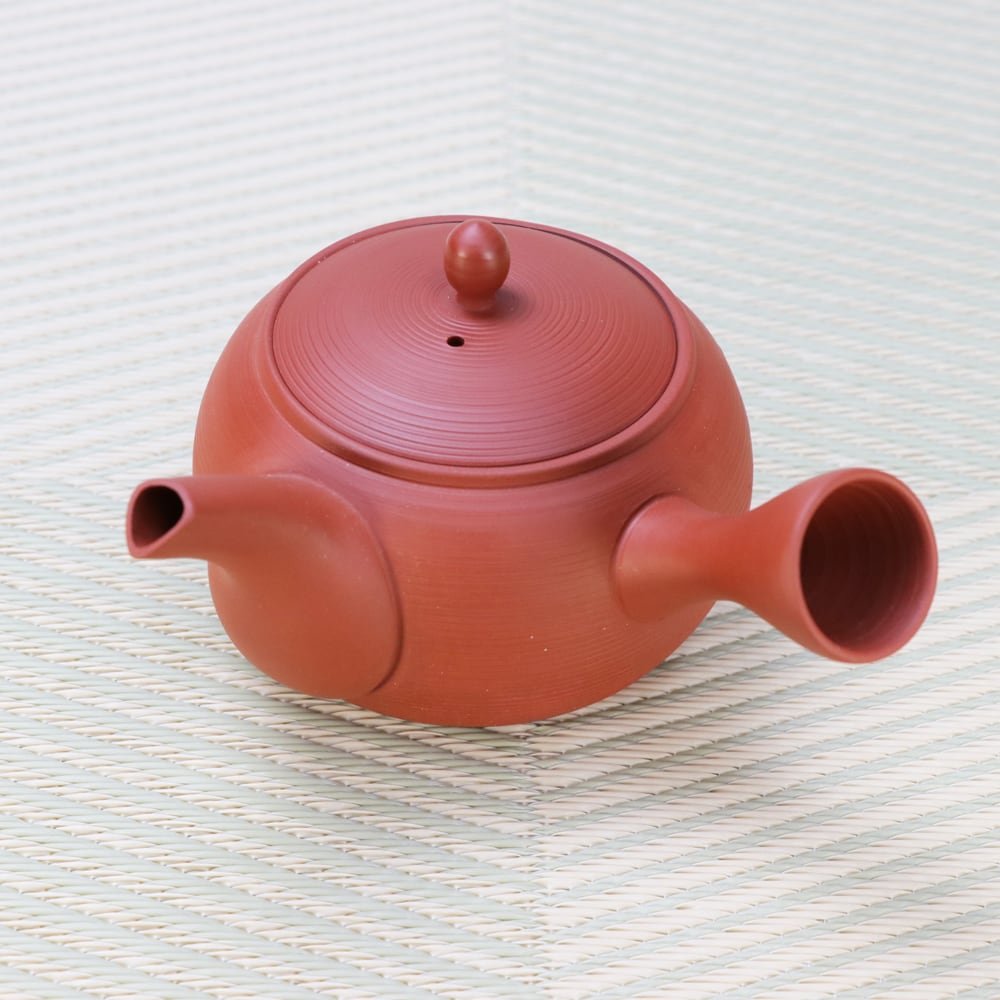 玉光作 茶っきり急須 朱泥【常滑焼】／ティーポット おしゃれ 土瓶
