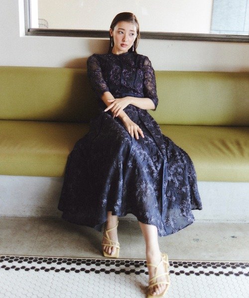 美品 TADASHI SHOJI TADASHI SHOJI レースドレス ワンピース 黒