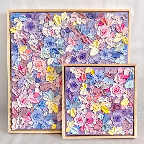 テクスチャーアート フラワーアート ボタニカル インテリア 花絵 花柄