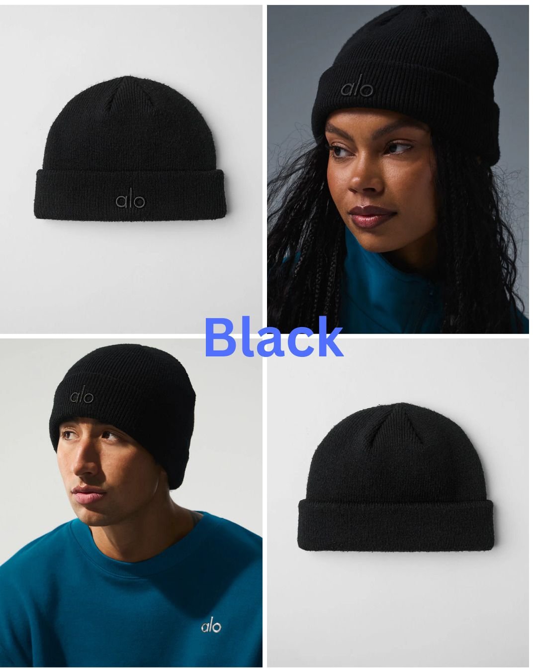 Alo Yoga ブラックニット帽 ワンサイズ ALO Yoga】Notable Beanie ロゴ