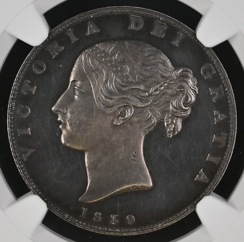 SOLD 1839年 英国🇬🇧 ヴィクトリア女王 ハーフクラウン銀貨 ヤング