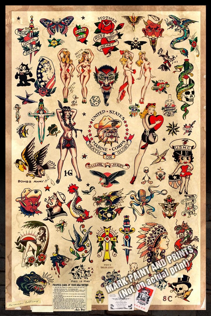 その他 Sailor Jerry Tattoo Drawings Sailor Jerry Tattoo Flash