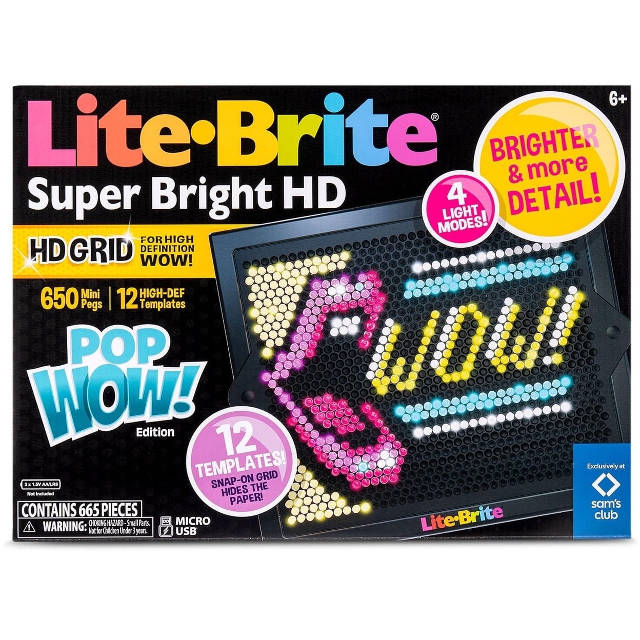 Lite-Brite Classic Mini Light Toy Game, Super Bright HD Pop Wow