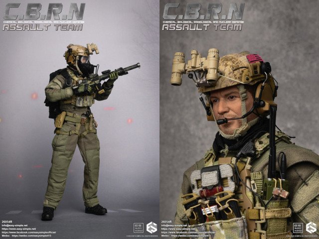 EASY&SIMPLE】26054R CBRN Assault Team 1/6スケールミリタリーフィギュア