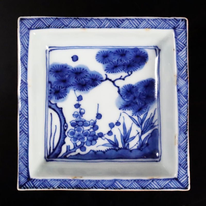 清 順治染付松竹梅文角皿 五客揃 | LYAN ARTS' Collection onlin