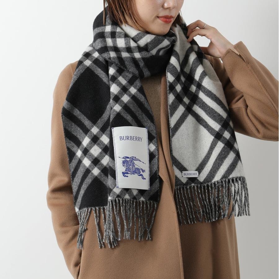 タグ付】Burberry バーバリー ウール マフラー ノバチェック グレー
