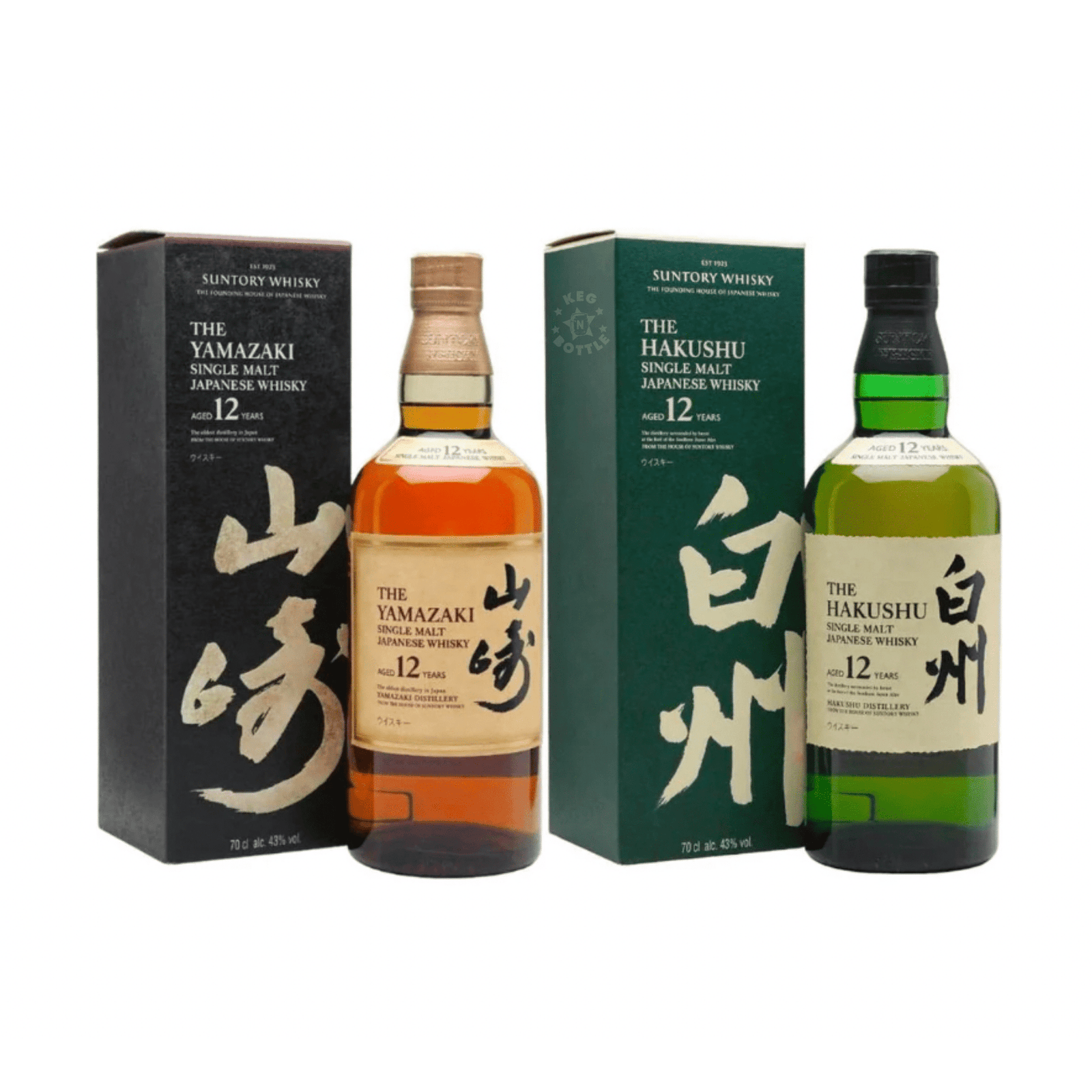 Yamazaki & Hakushu 12 Year Combo Pack (2 x 750 ml) | Keg N Bottle