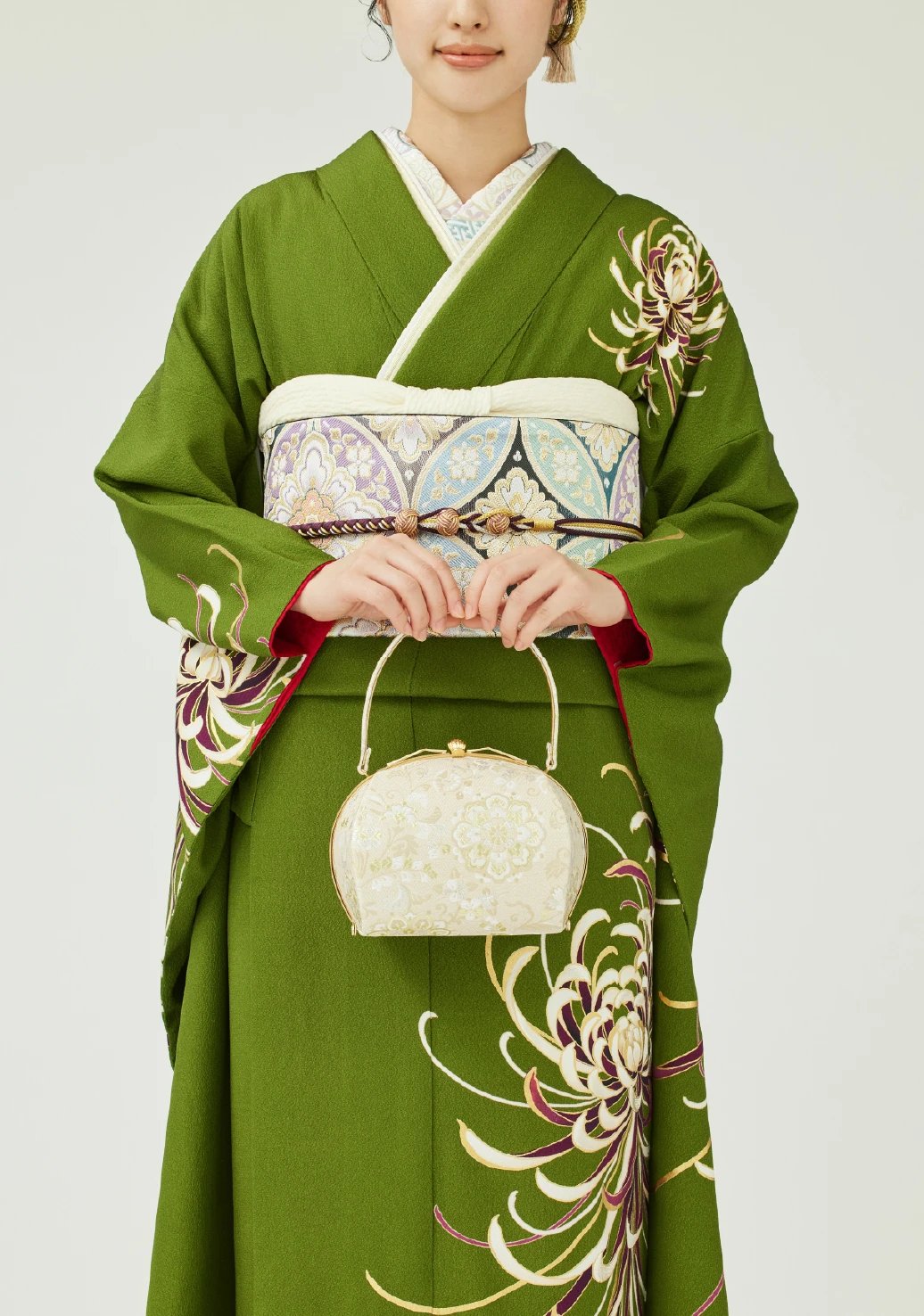 振袖／咲く、菊／黄緑 | 振袖レンタル·購入や成人式の着付けは「きもの