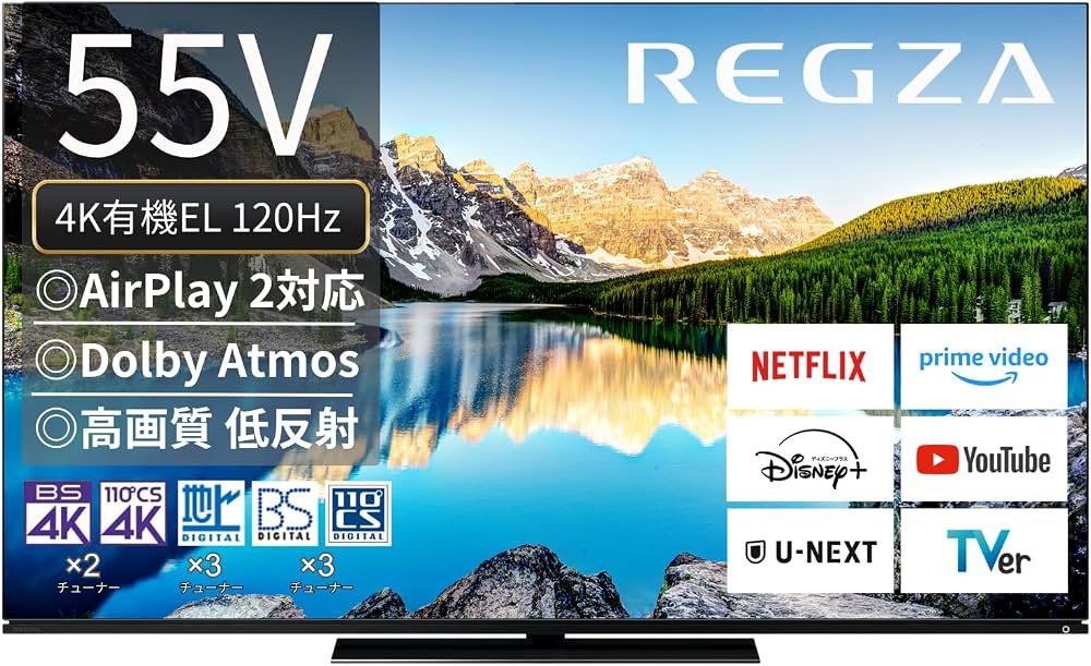 極美品【2022年製】 TOSHIBA 有機ELテレビ 55X8900L 東芝 4K 55型 REGZA