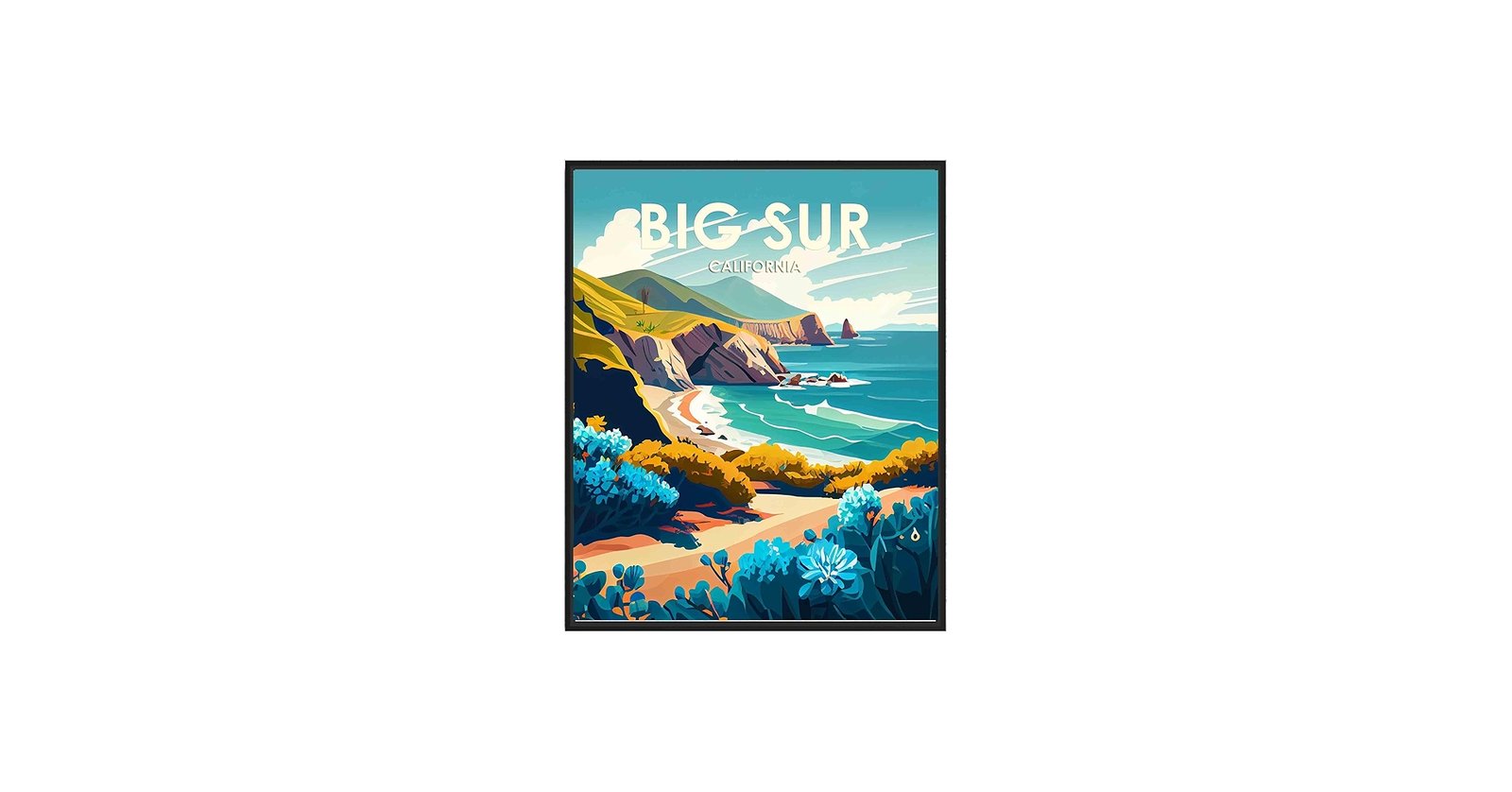 Amazon.com: Big Sur Poster Art Print, California Retro City