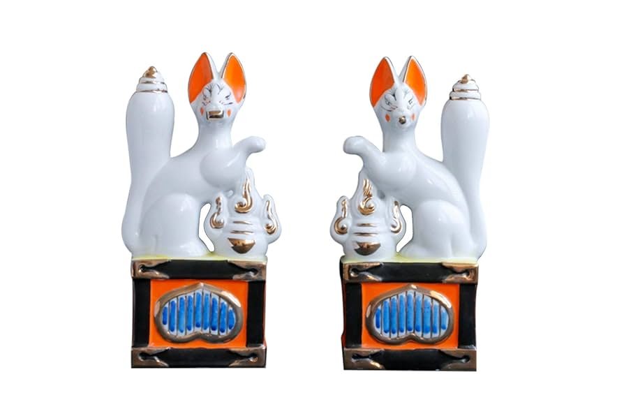 陶器製 色絵金彩 お稲荷さん 狐 3点まとめて M R8593 【公式通販】