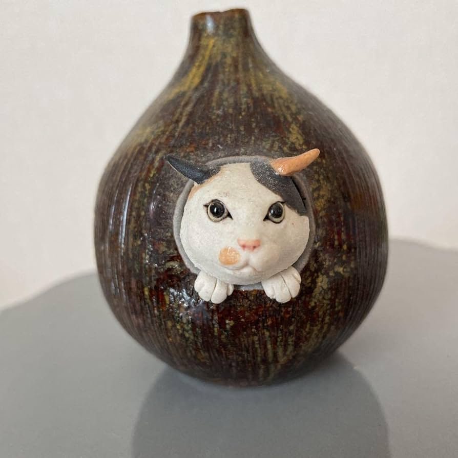Amazon.co.jp: ゆとり炉 一輪挿し のそき見シリーズ 猫 : ホーム＆キッチン