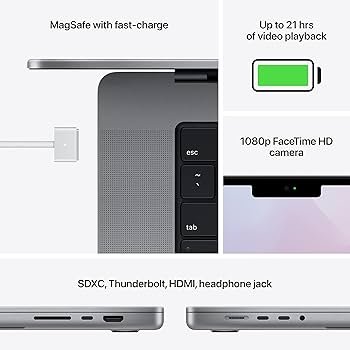 Amazon.com: 2021 Apple MacBook Pro (16-inch, M1 Pro chip with 10