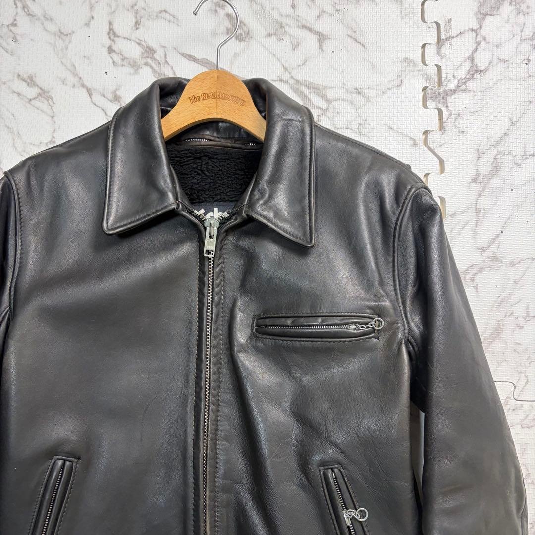 schott ショット トラッカージャケット 38size 642 黒色 牛革 - メルカリ