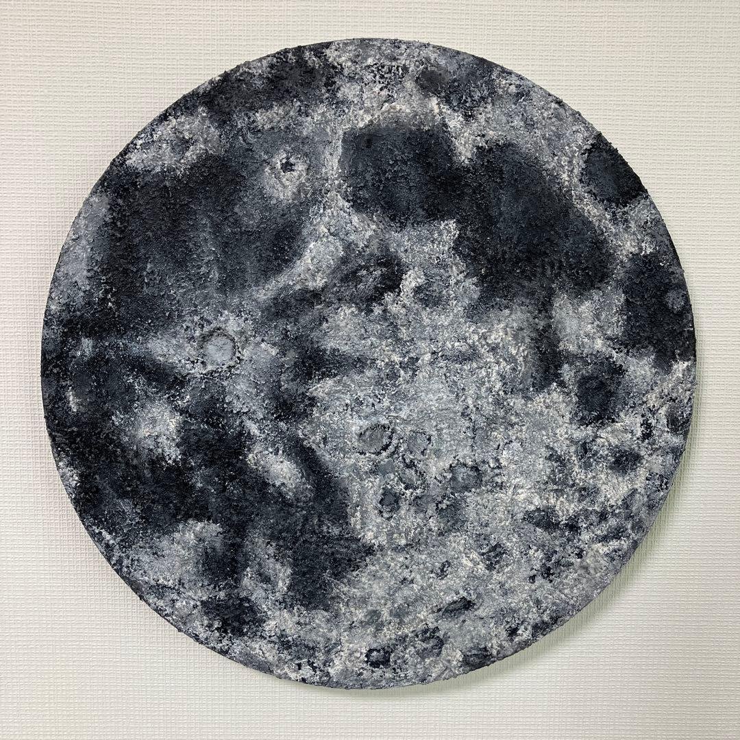 絵画　アクリル画　原画　月影　げつえい　テクスチャーアート　月　モノクロ　Ｓ.Ｉ 絵画 アクリル画 原画 月影 げつえい テクスチャーアート 月 モノクロ