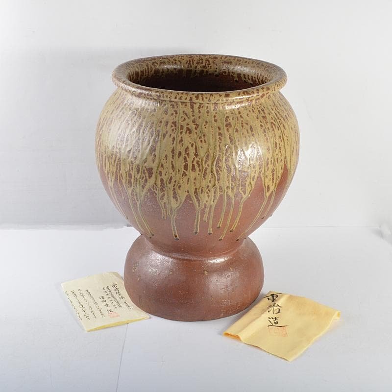 常滑焼　澤田重治作　ヨリコ造り　壷　大壷　重さ約１８.９㎏　V　R4694C 常滑焼 澤田重治作 ヨリコ造り 壷 大壷 重さ約18.9㎏