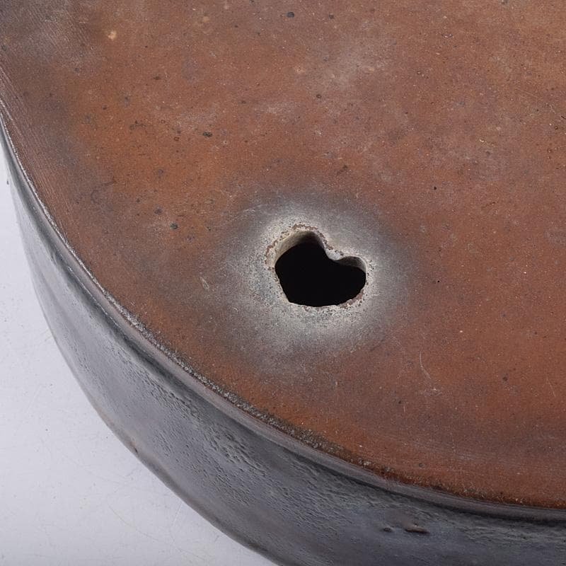 中国　清源豊國製造　紫砂　朱泥　海鼠釉　楕円盆栽鉢　植木鉢　M　R8987B