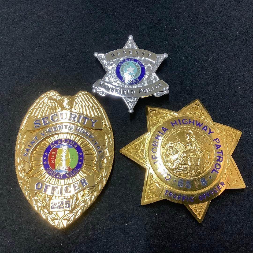 【ビンテージコレクション】アメリカ USA 警察官 ポリスバッジ 3点セット ビンテージコレクション】アメリカ USA 警察官 ポリスバッジ 3点セット