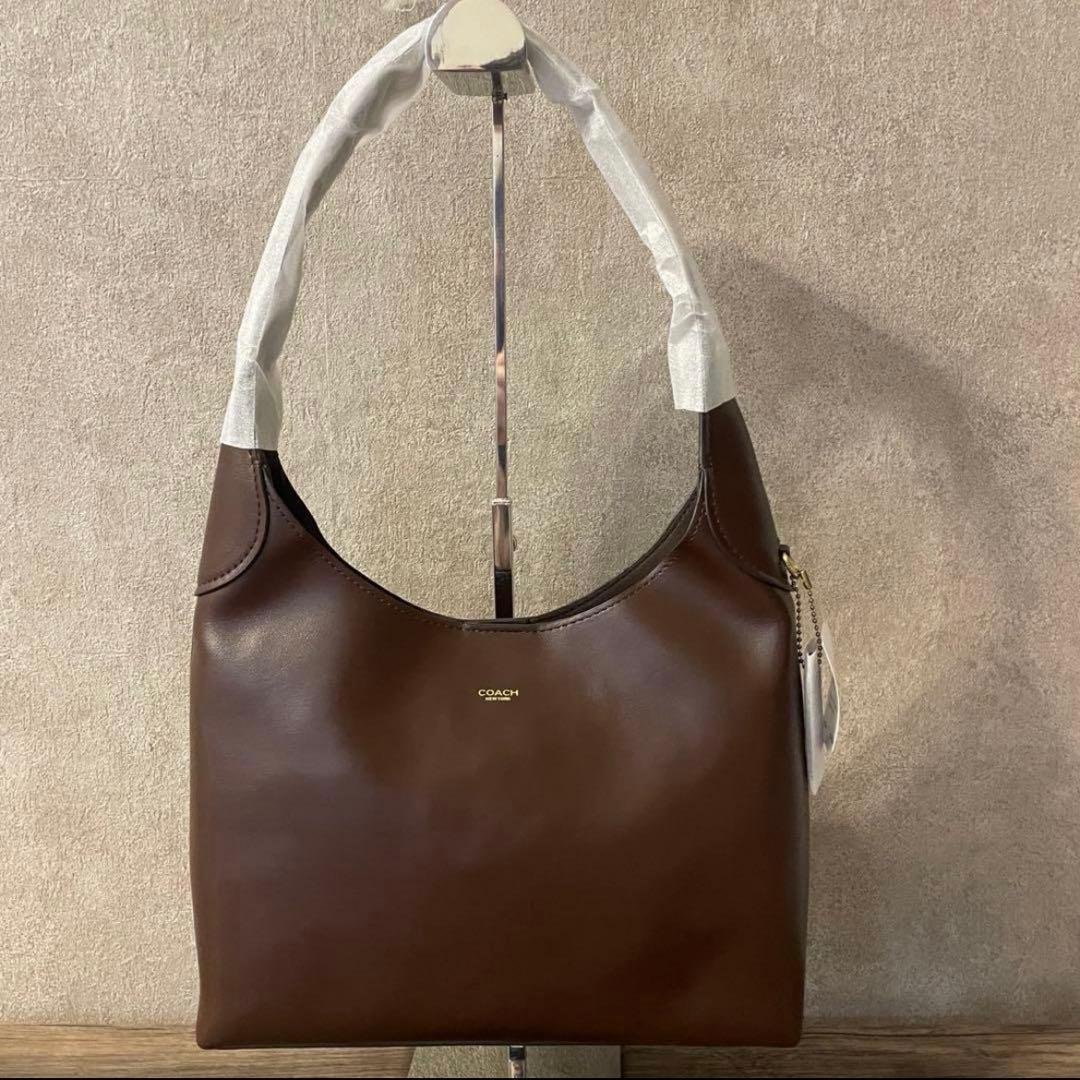 COACH コーチ　ブルックリン28　CU068 ブラウンレザー ハンドバッグ@