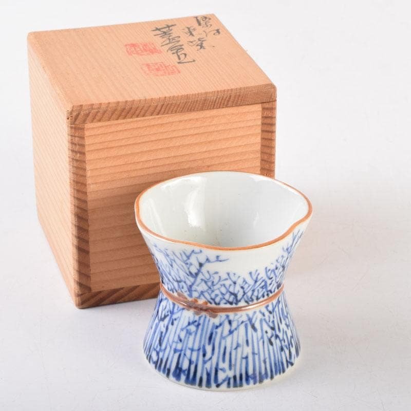 茶道具　京焼　平安昭阿弥造　染付　束柴蓋置　共箱　C　8676 Yahoo!オークション - 平安 高野昭阿弥（造）金彩色絵五節句図水指 共